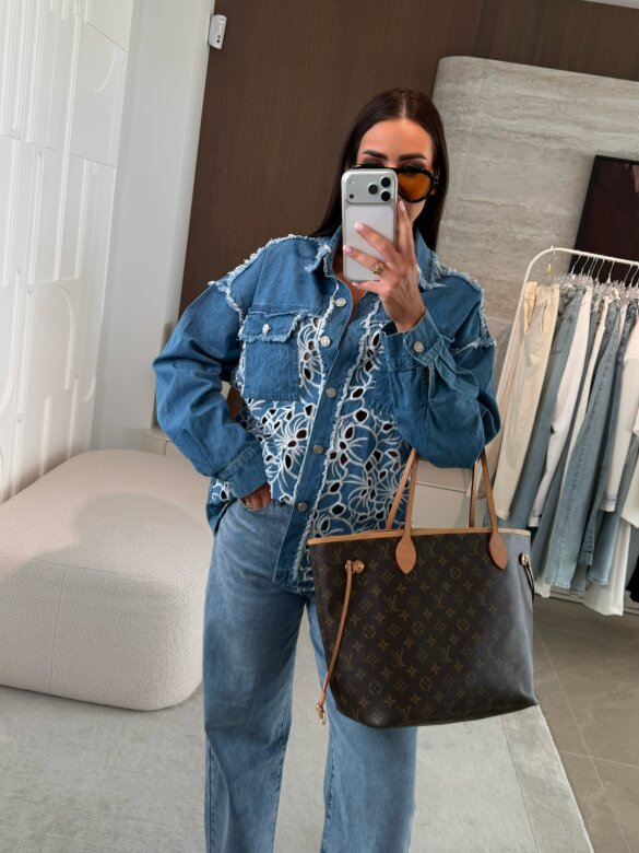 Koszula Iseo jeans niebieska