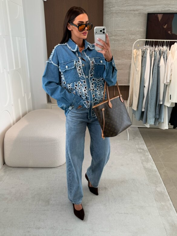 Koszula Iseo jeans niebieska