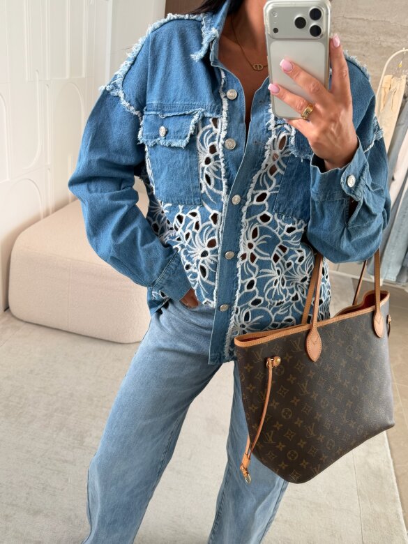 Koszula Iseo jeans niebieska