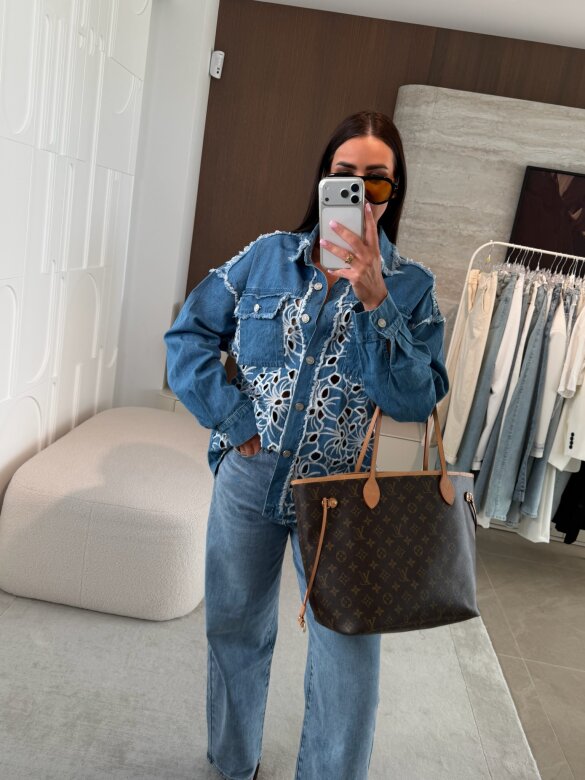 Koszula Iseo jeans niebieska