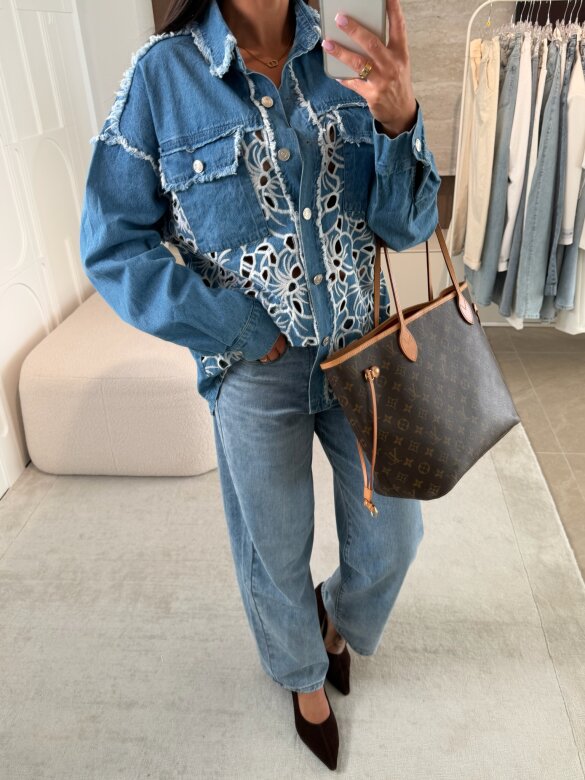 Koszula Iseo jeans niebieska