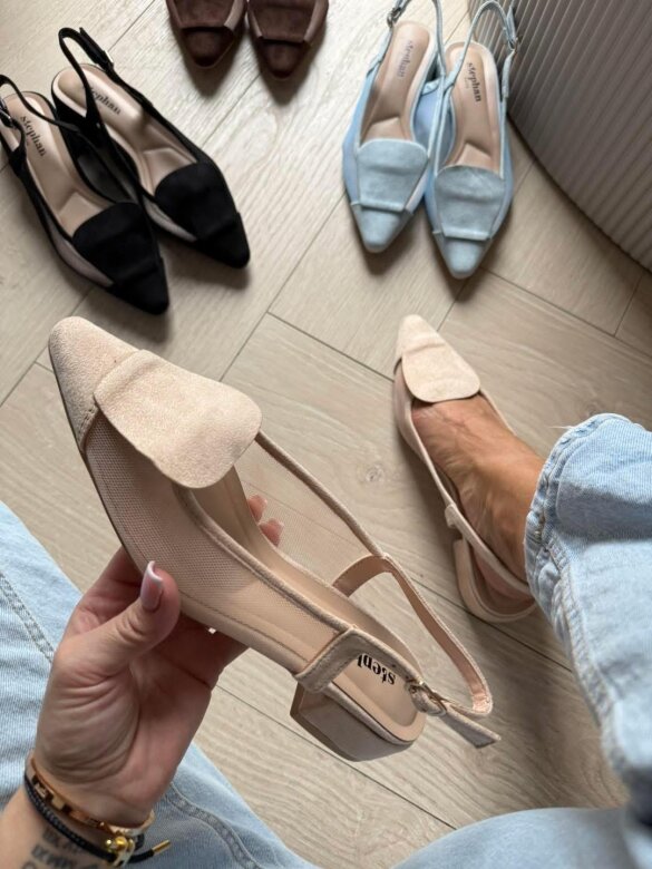 Baleriny Morssi beżowe 