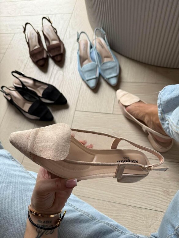 Baleriny Morssi beżowe 