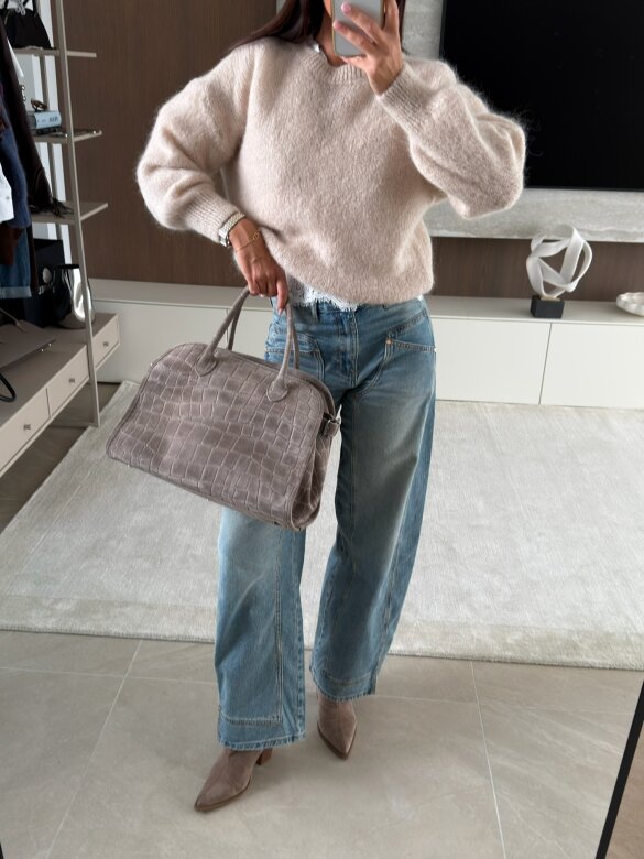 Sweater Dello moher and wool beige