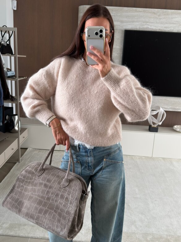 Sweater Dello moher and wool beige