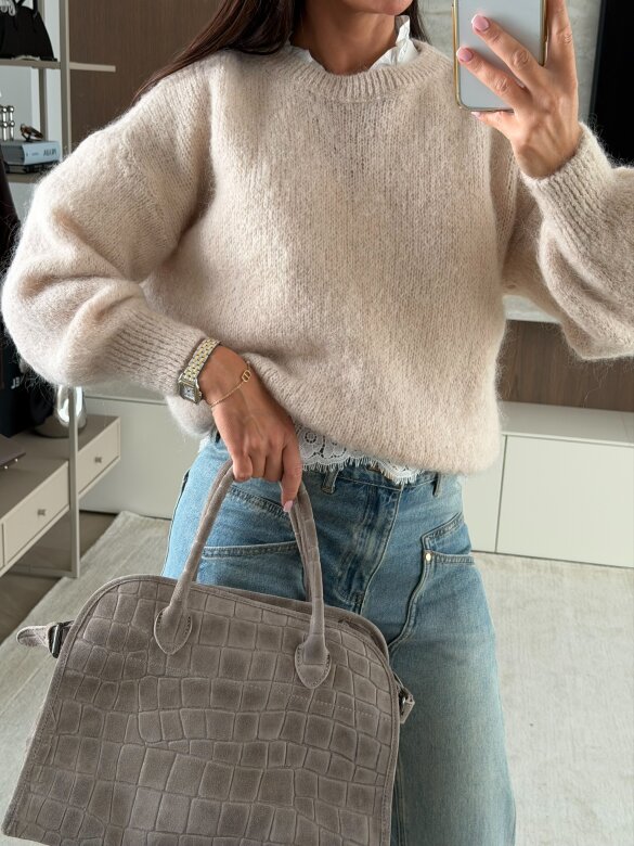 Sweater Dello moher and wool beige