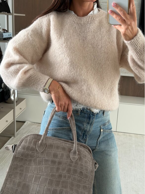 Sweater Dello moher and wool beige