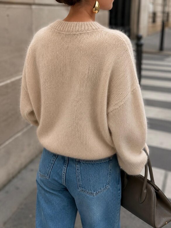 Sweater Dello moher and wool beige