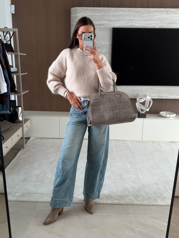 Sweater Dello moher and wool beige