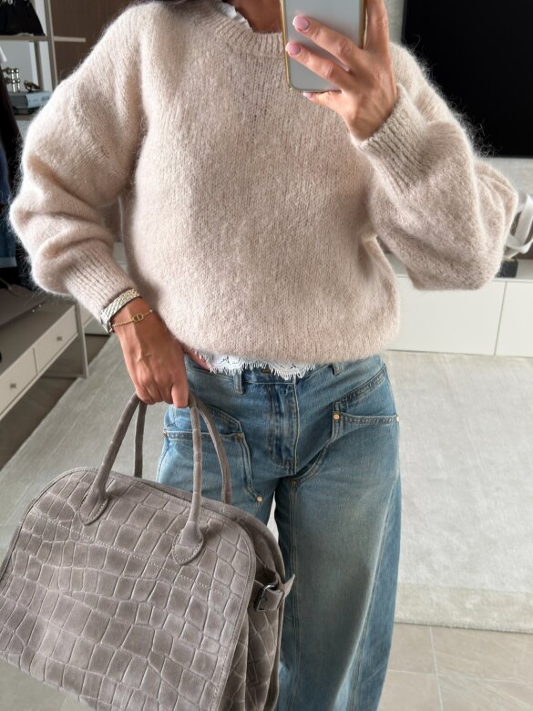 Sweater Dello moher and wool beige
