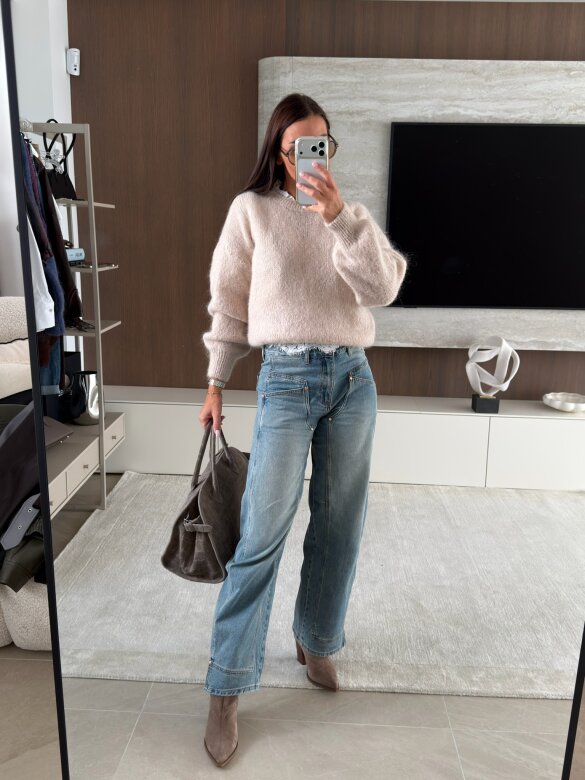 Sweater Dello moher and wool beige