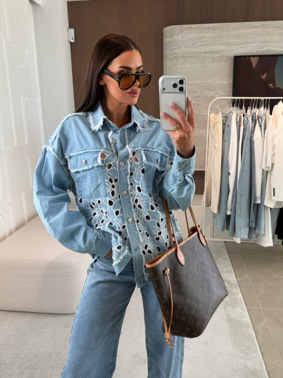 Koszula Iseo jeans jasnoniebieska