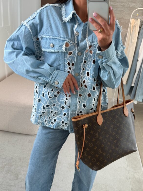 Koszula Iseo jeans jasnoniebieska