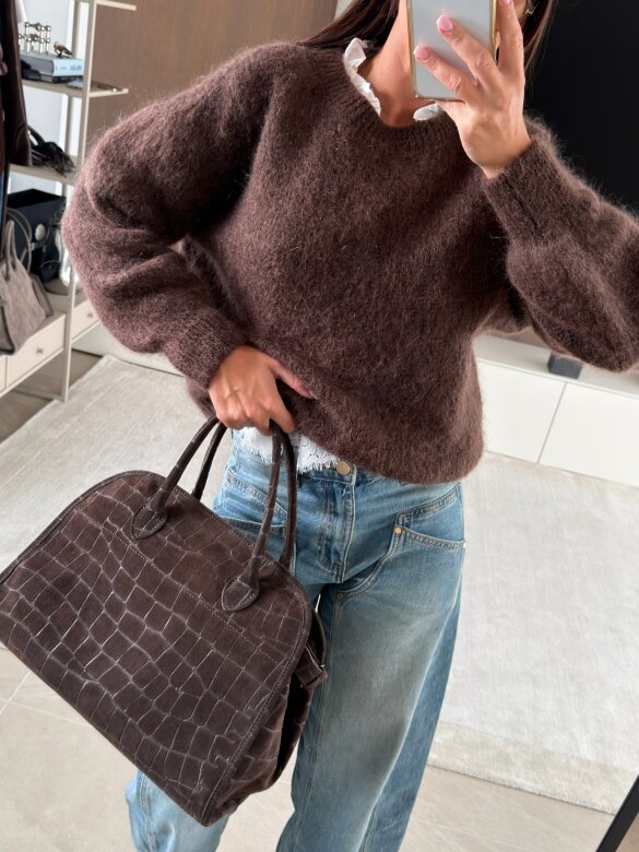 Sweater Dello moher and wool chocolate