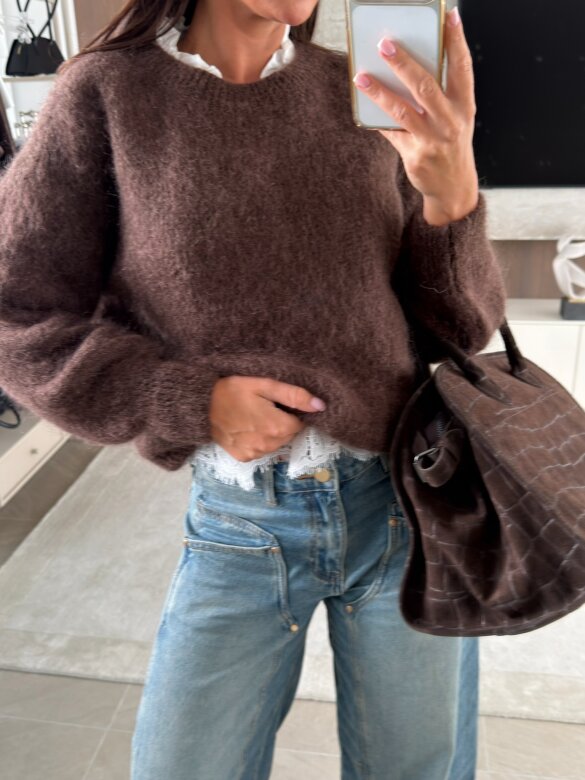 Sweater Dello moher and wool chocolate