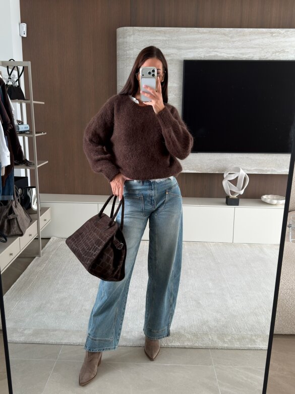 Sweater Dello moher and wool chocolate