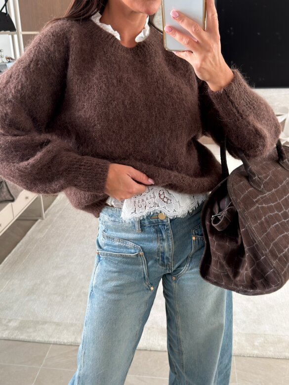 Sweater Dello moher and wool chocolate