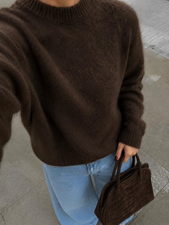 Sweater Dello moher and wool chocolate