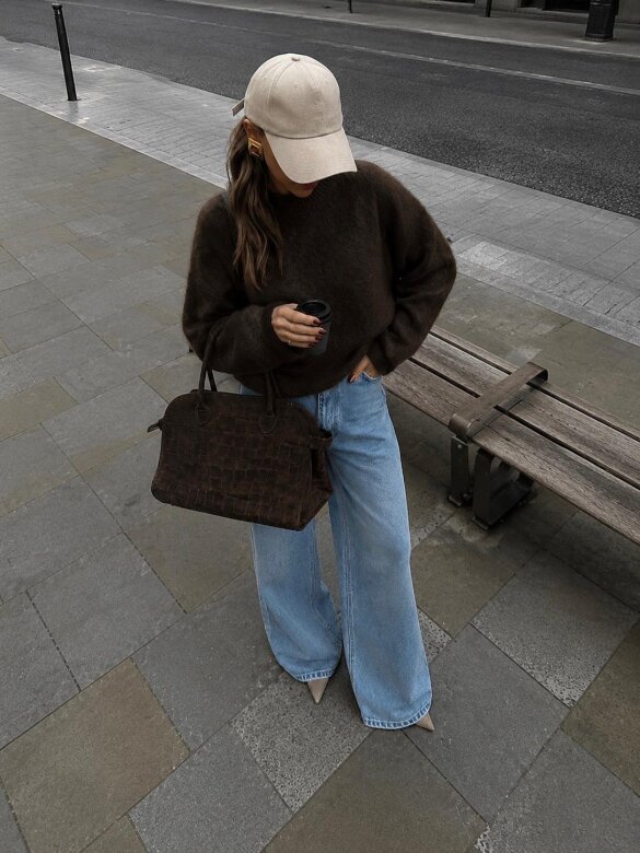 Sweater Dello moher and wool chocolate