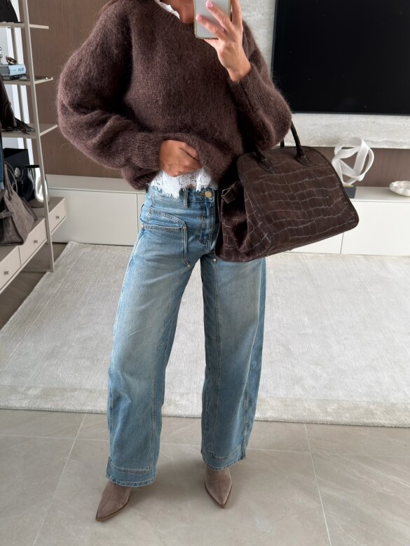 Sweater Dello moher and wool chocolate