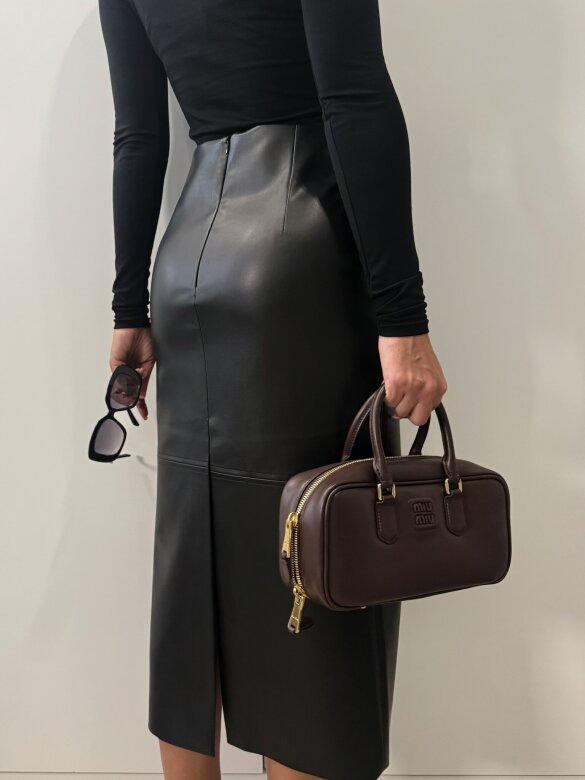 Spódnica Nash midi eko skóra czarna