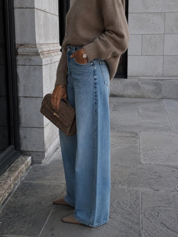Sweter Dello z moherem i wełną mocca 