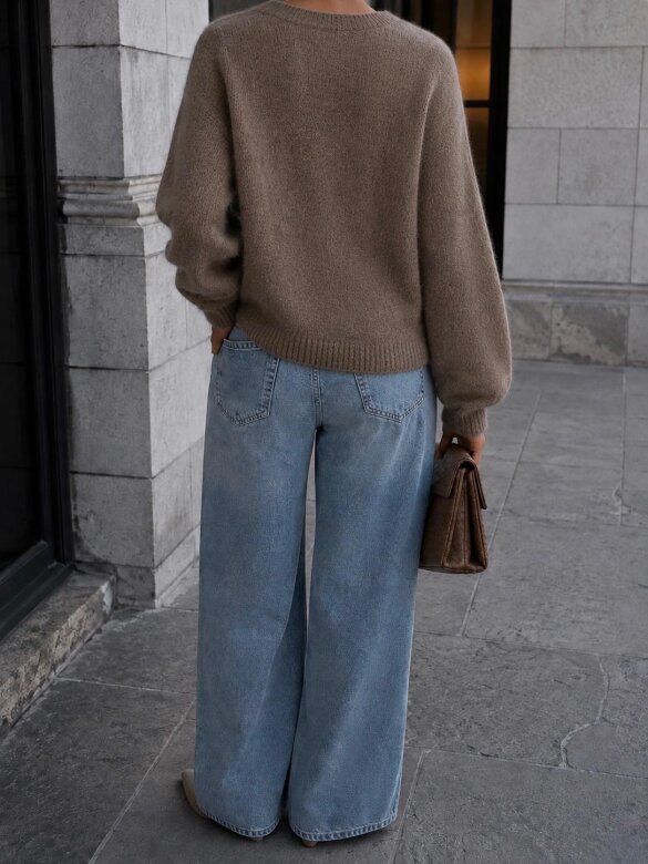 Sweter Dello z moherem i wełną mocca 