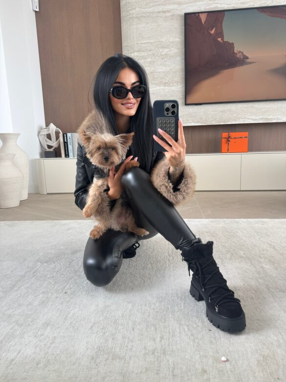 Kurtka Magnet eko skóra z futerkiem czarna