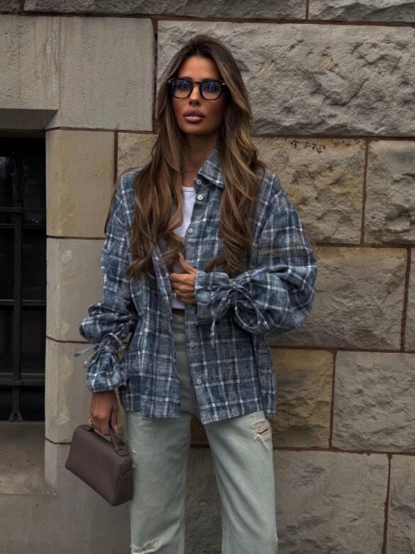 Shirt Carena checked cotton blue