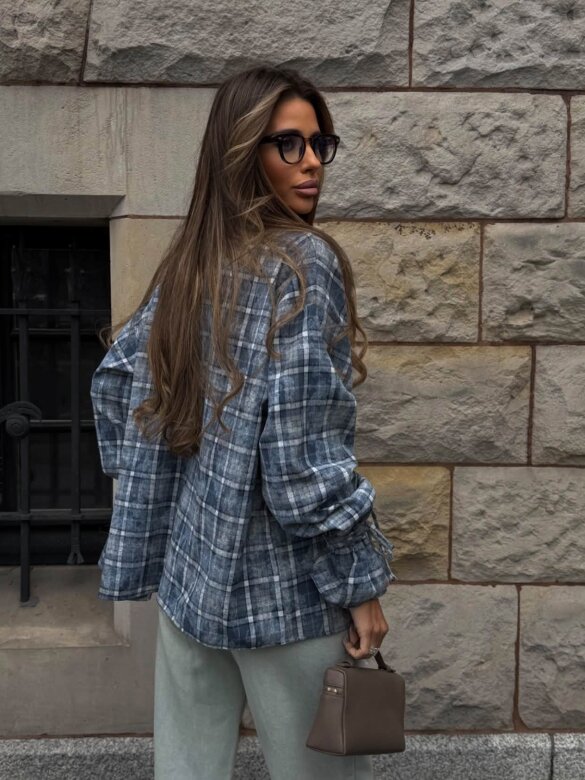 Shirt Carena checked cotton blue