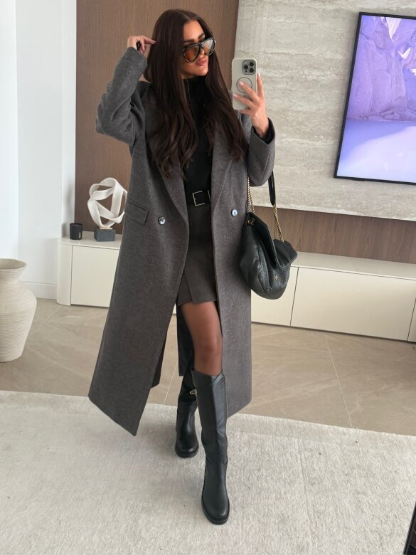 Płaszcz Flint grafitowy 