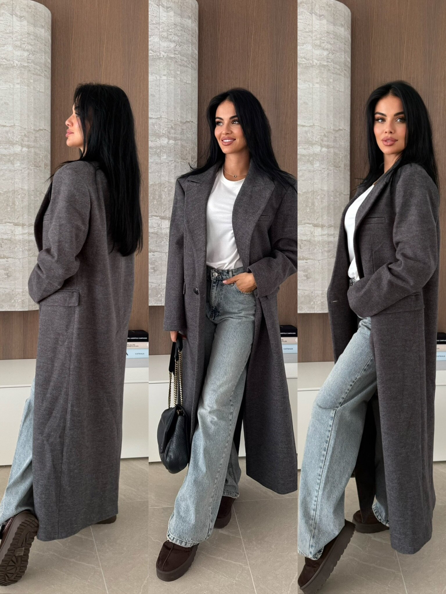 Płaszcz Flint grafitowy 