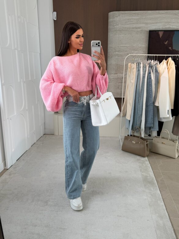 Sweter Maggiore short różowy