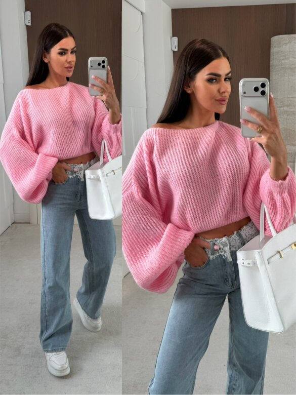 Sweter Maggiore short różowy