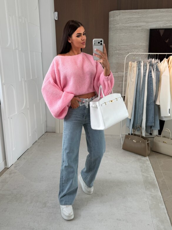 Sweter Maggiore short różowy