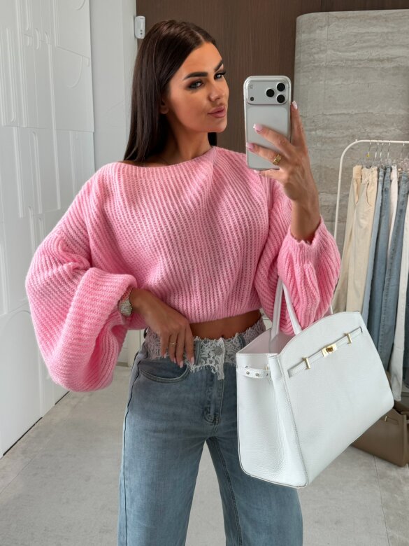 Sweter Maggiore short różowy