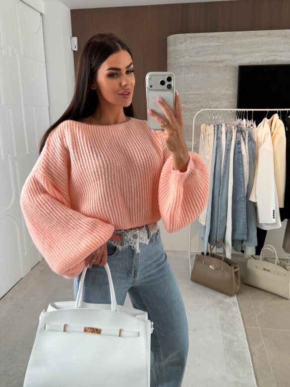 Sweter Maggiore short brzoskwiniowy 