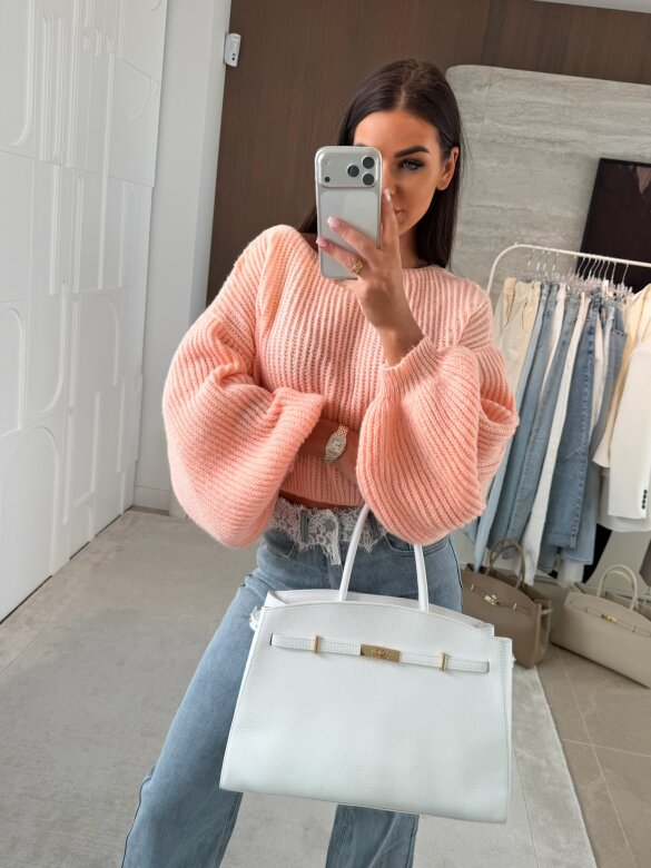 Sweter Maggiore short brzoskwiniowy 