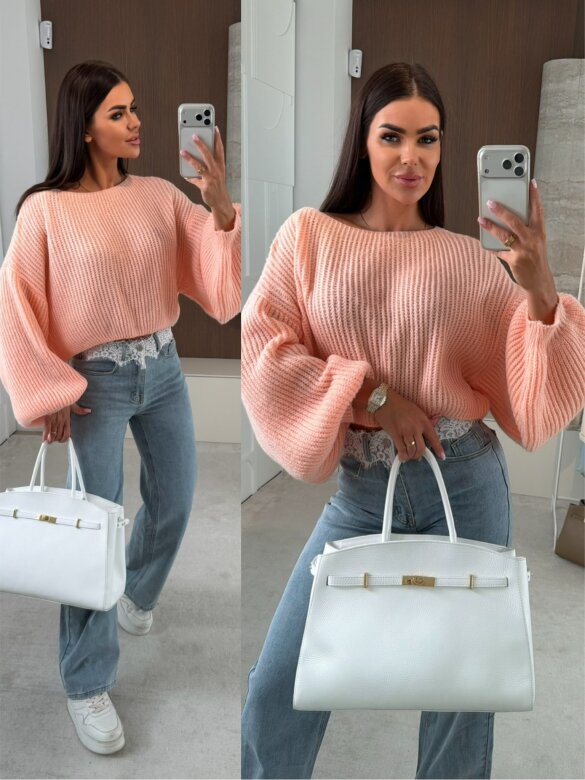 Sweter Maggiore short brzoskwiniowy 