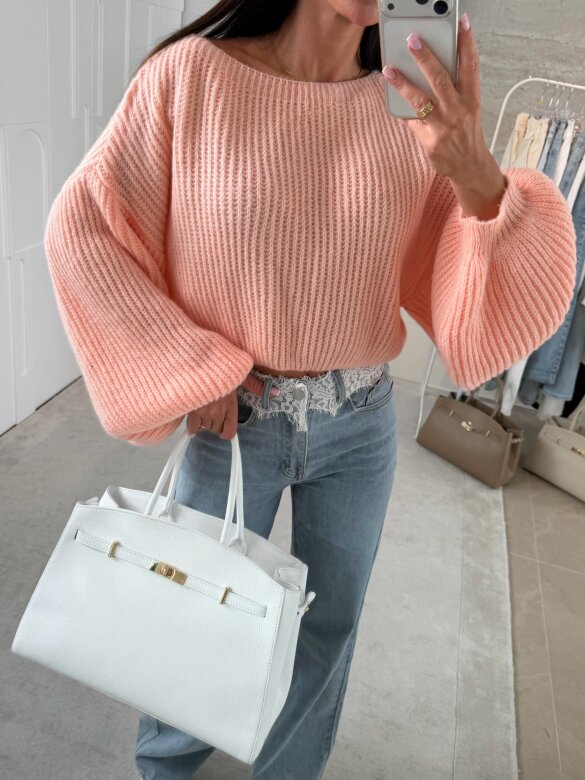 Sweter Maggiore short brzoskwiniowy 