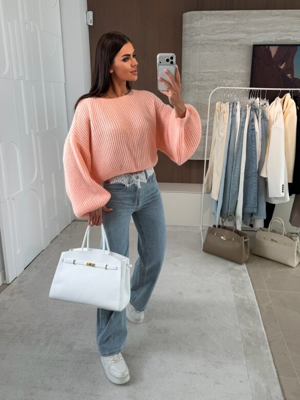 Sweter Maggiore short brzoskwiniowy 