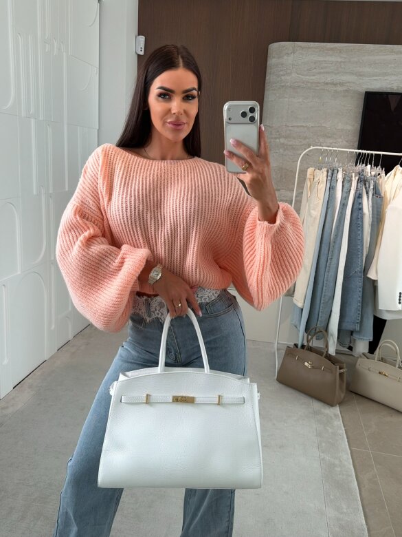 Sweter Maggiore short brzoskwiniowy 