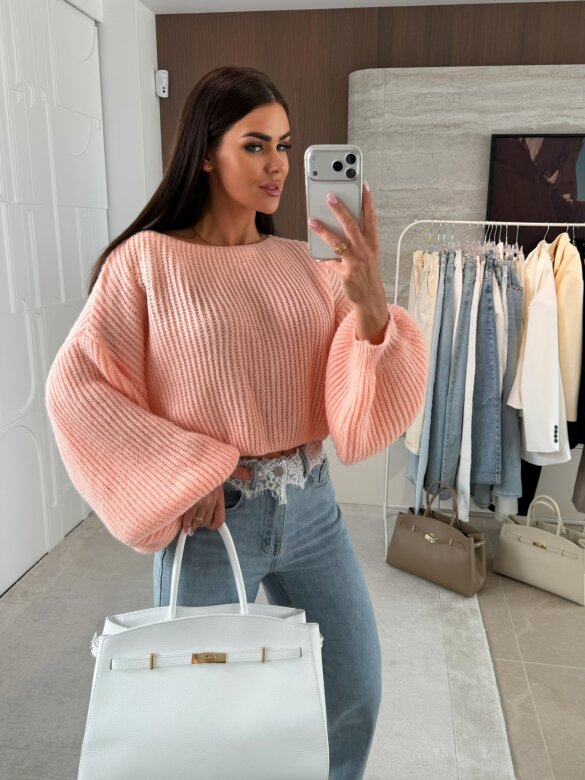 Sweter Maggiore short brzoskwiniowy 