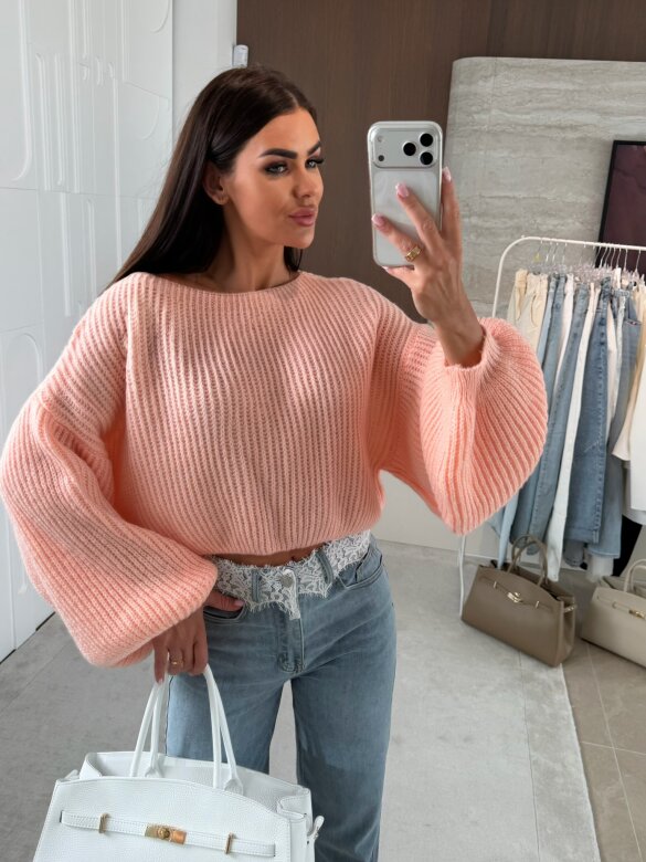 Sweter Maggiore short brzoskwiniowy 