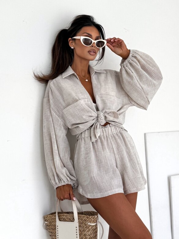 Komplet 2w1 Tesorio bawełniany beżowy 