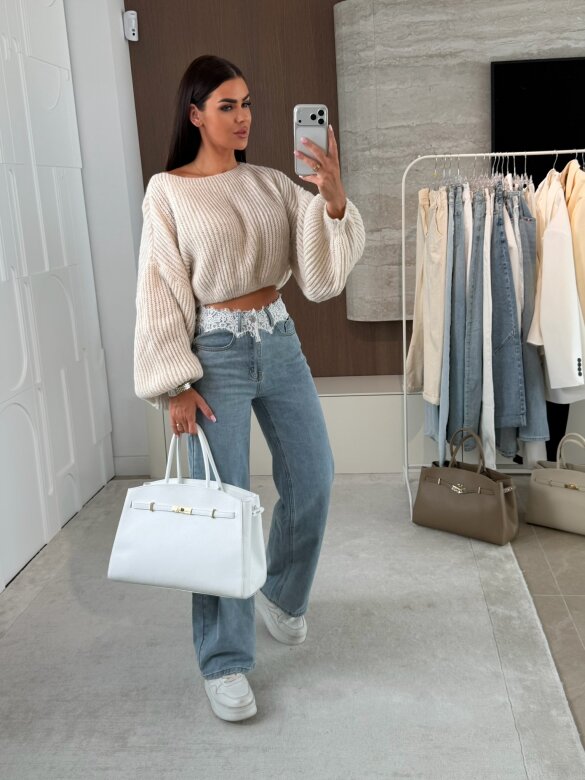 Sweter Maggiore short beżowy