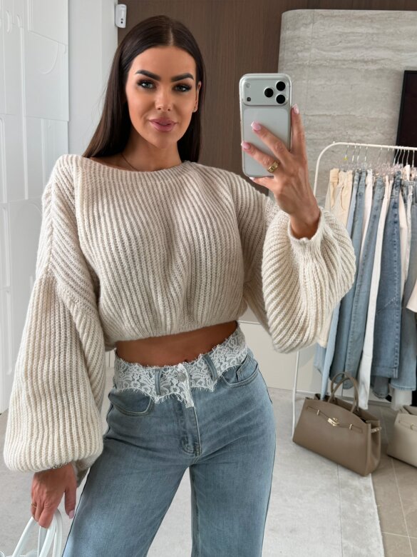 Sweter Maggiore short beżowy