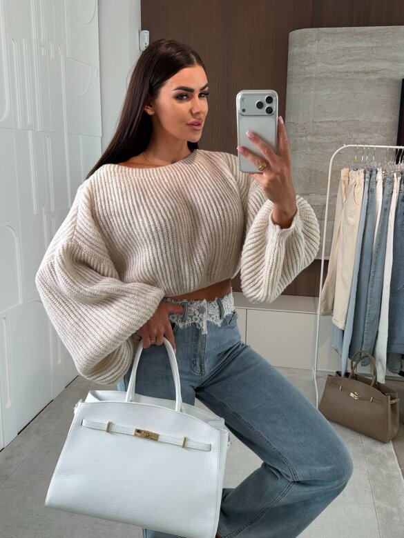 Sweter Maggiore short beżowy