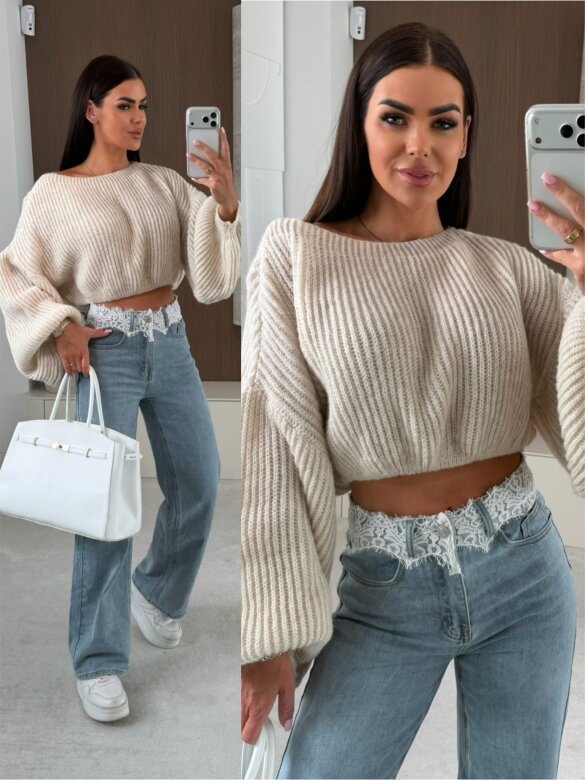 Sweter Maggiore short beżowy