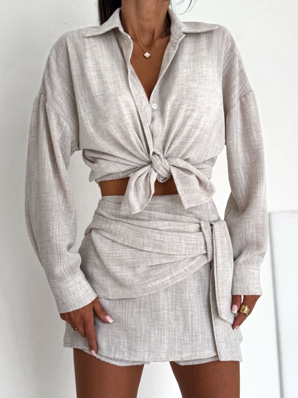 Komplet 2w1 Isalio bawełniany beżowy